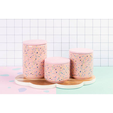 Yuki Small Pink Terrazzo Storage Canister