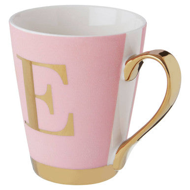 Frosted Deco Pink Monogram Mug E
