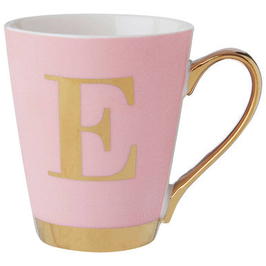 Frosted Deco Pink Monogram Mug E