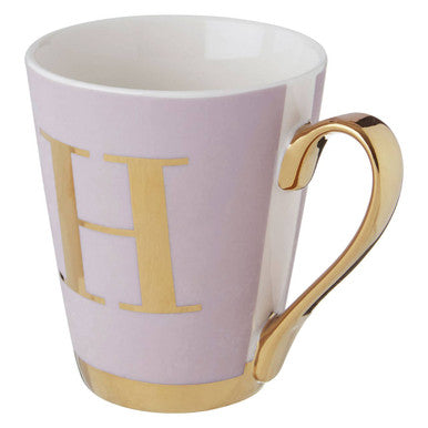 Frosted Deco Lilac Monogram Mug H
