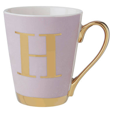 Frosted Deco Lilac Monogram Mug H