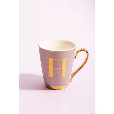 Frosted Deco Lilac Monogram Mug H