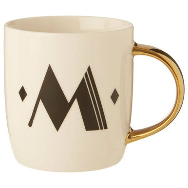 Diamond Deco White Monogram Mug M
