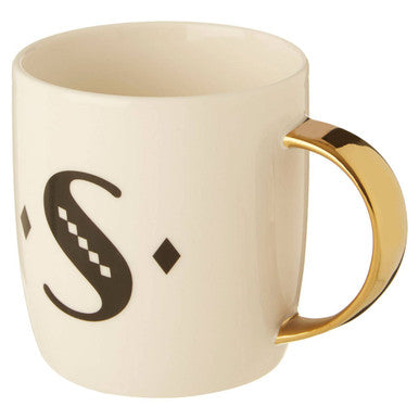 Diamond Deco White Monogram Mug S