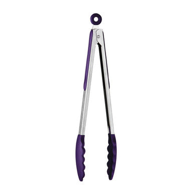 Zing Stainless Steel And Purple Silicone Tongs