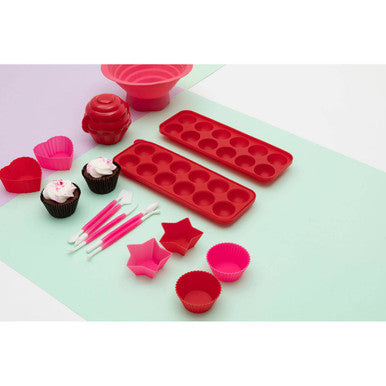 Set Of Four Non Stick Heart Silicone Moulds