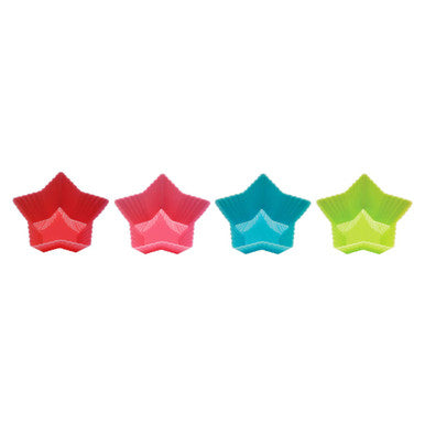 Set Of Four Non Stick Star Silicone Moulds