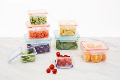 Herrela 4Pc Square Food Containers With Airtight Lids