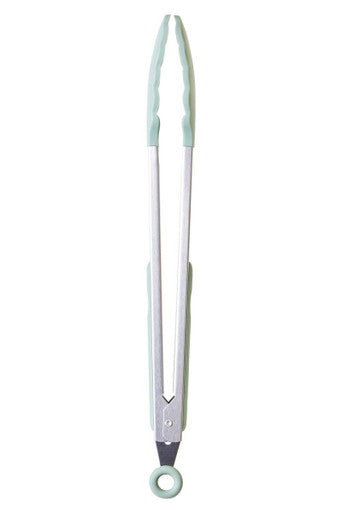 Nova Sage Green Silicone And Stainless Steel Tongs