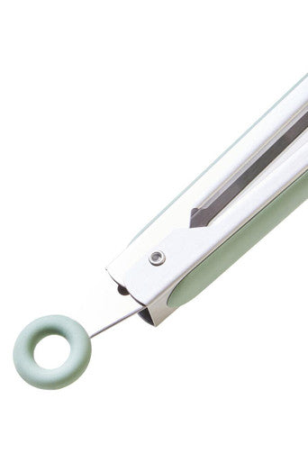 Nova Sage Green Silicone And Stainless Steel Tongs
