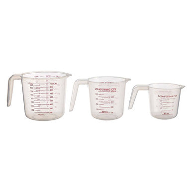 Guluna Set Of Three Clear Plastic Measuring Jugs