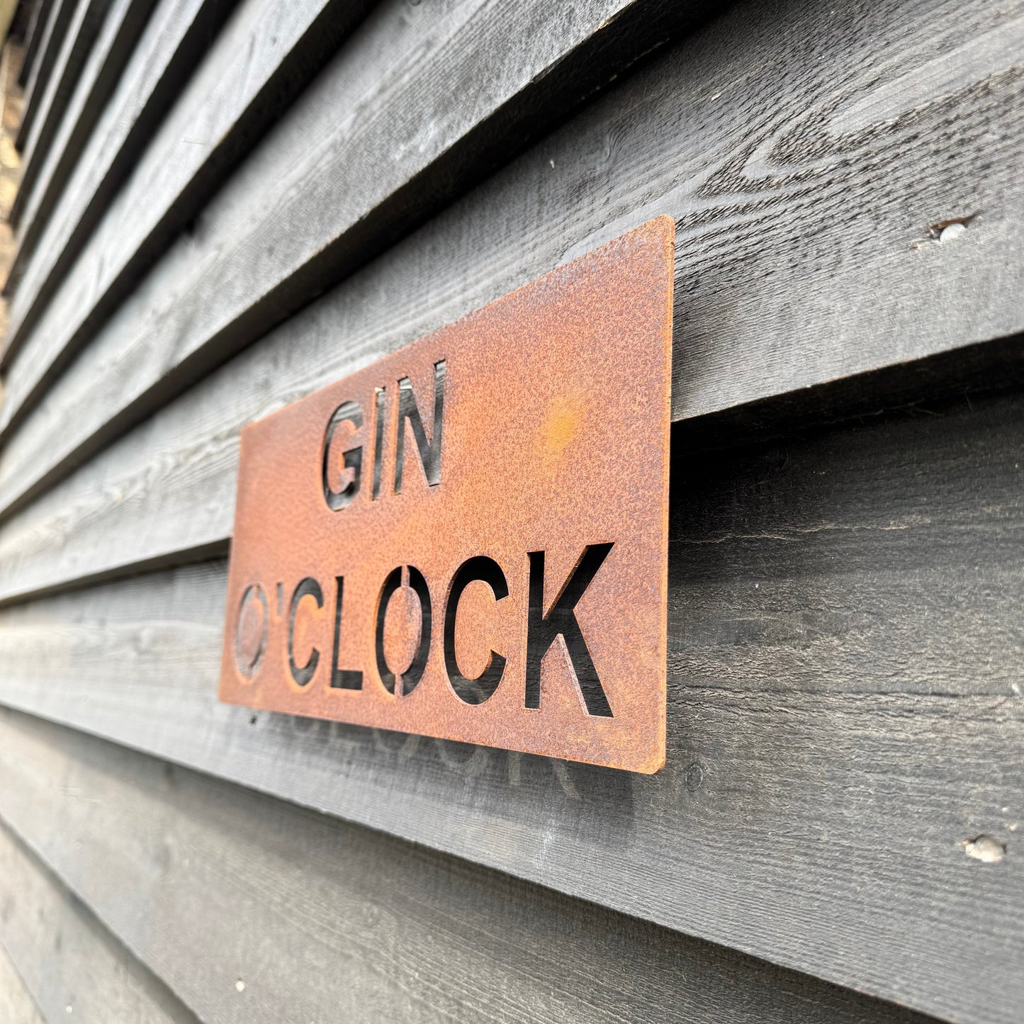 Rustic Metal GIN O’CLOCK Sign (last 2)