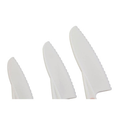 Zing Set Of 3 Dessert Or Salad Knives In Pastel Pink