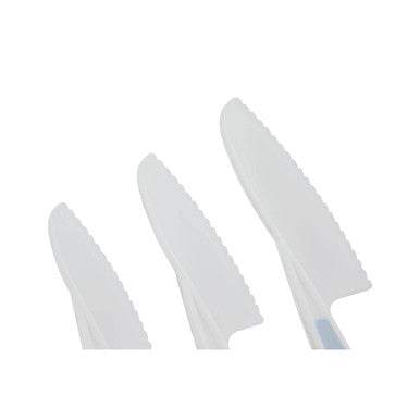 Zing Set Of 3 Dessert Or Salad Knives In Pastel Blue