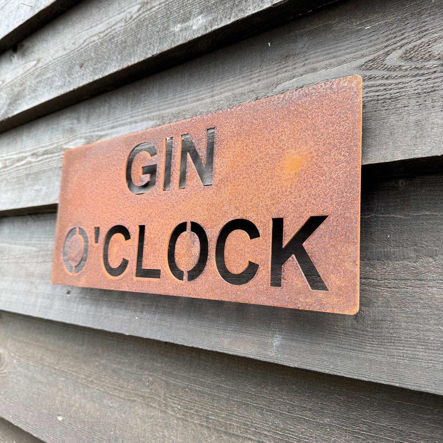 Rustic Metal GIN O’CLOCK Sign (last 2)