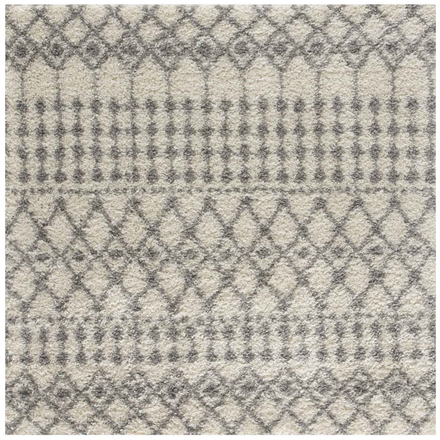 Moroccan Ivory Grey Shaggy Rug | 1000