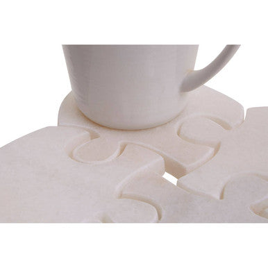 Kindia Set Of 4 Marble Jigsaw Coasters