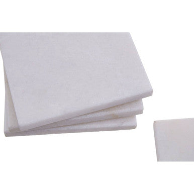Kindia Set Of Four White Marble Square Coasters
