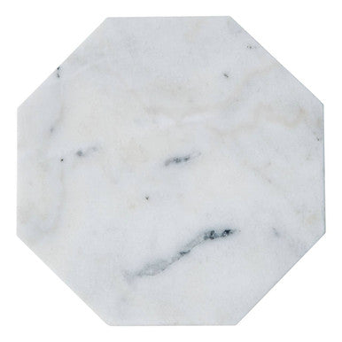 Kindia White Finish Octagonal Marble Trivet