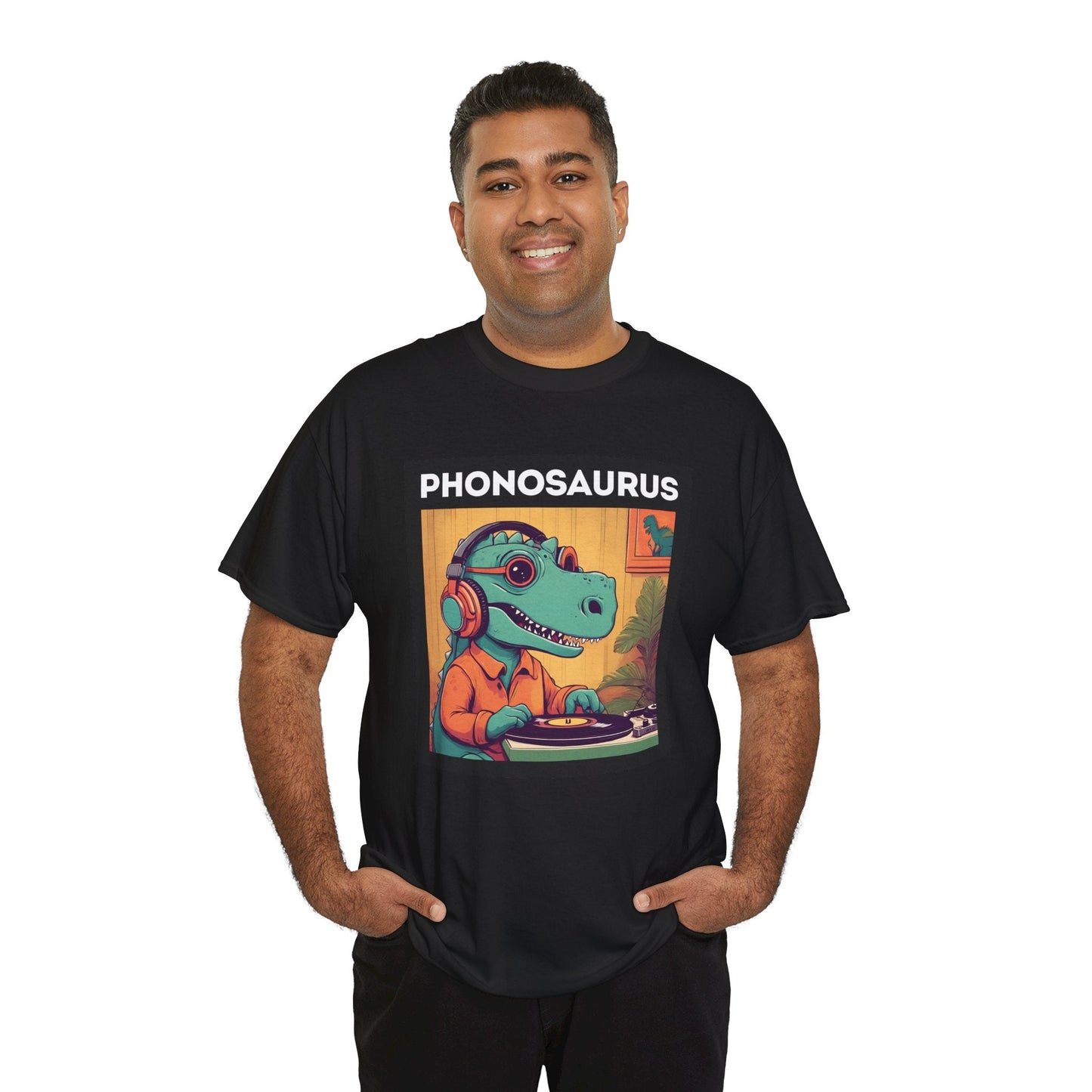 'Phonosaurus' Men's Vinyl T-Shirt