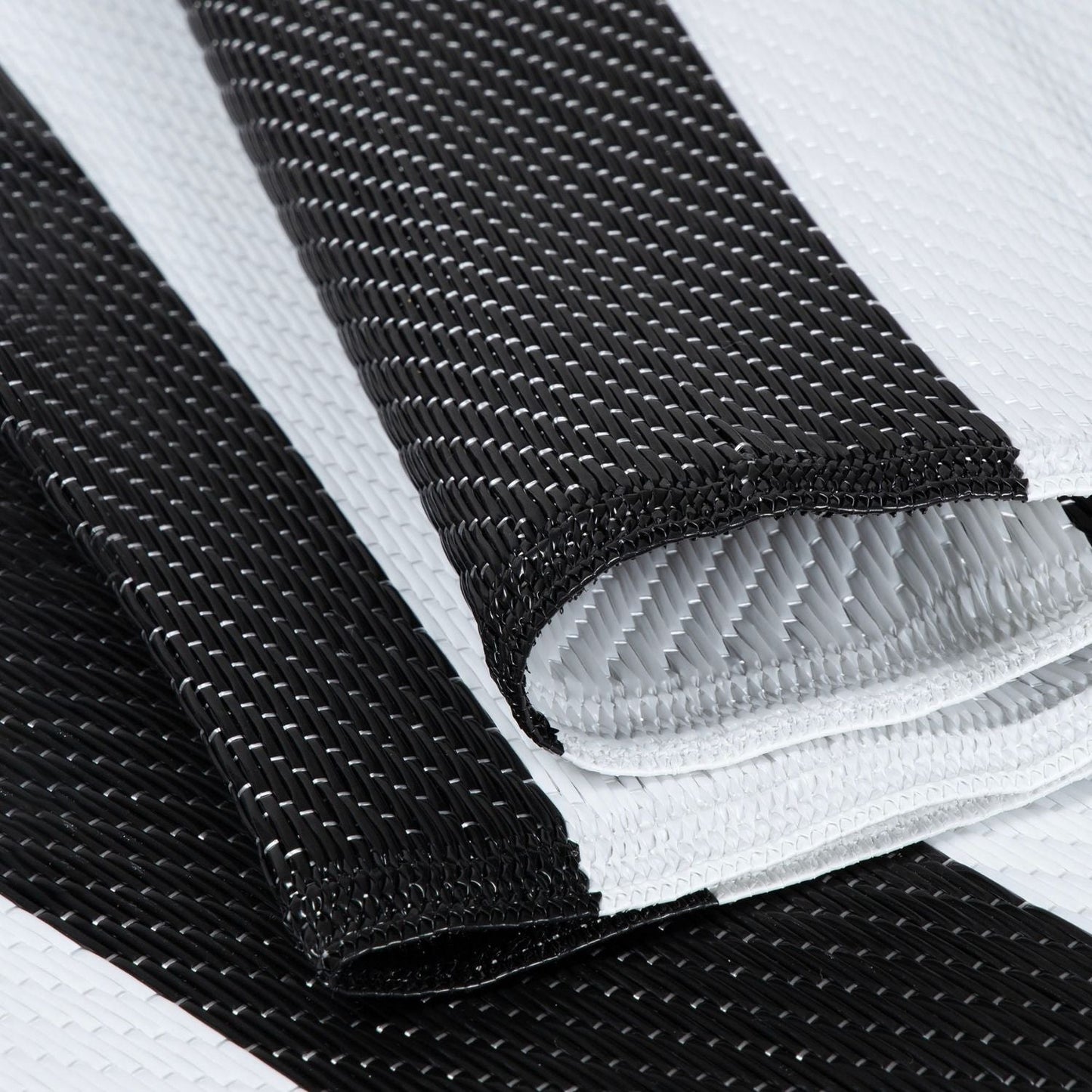 Rainbow Outdoor Rug Black & White | 1030