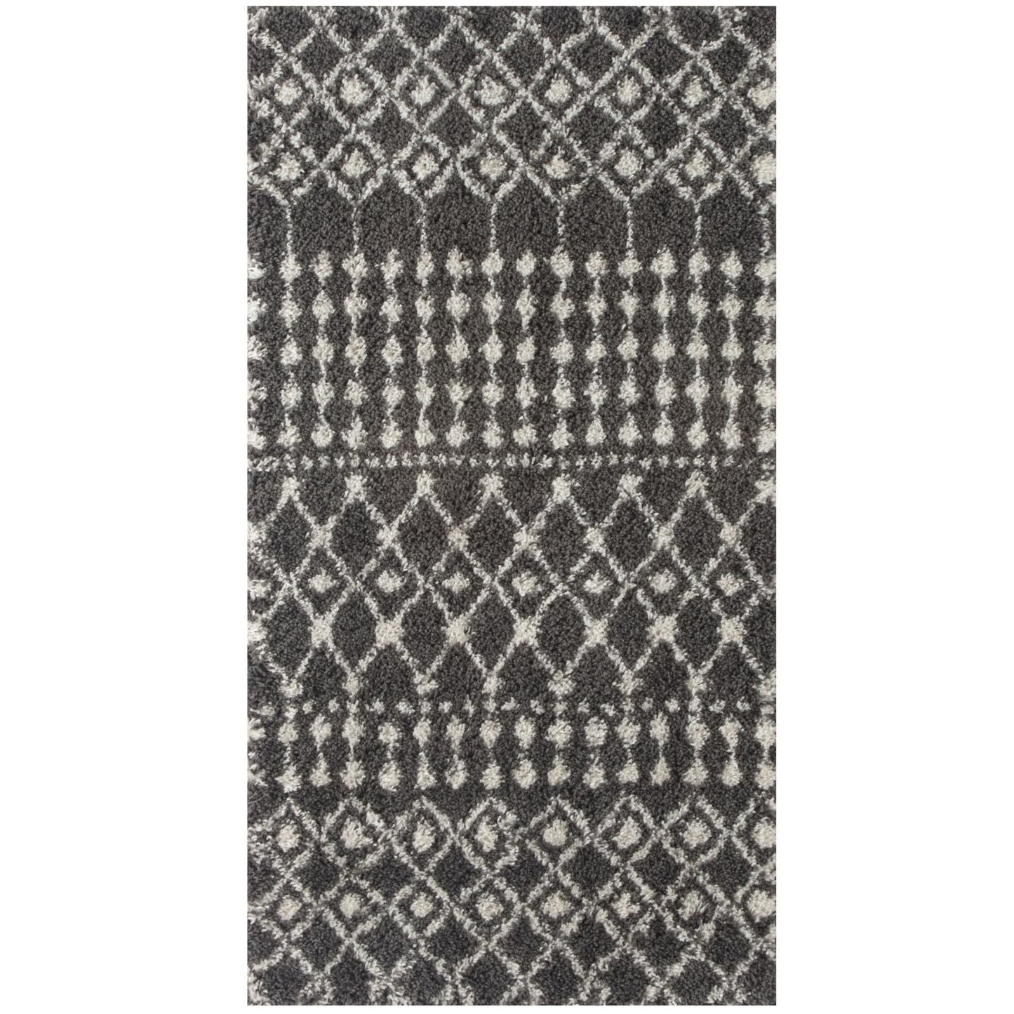 Moroccan Dark Grey Shaggy Rug | 1040