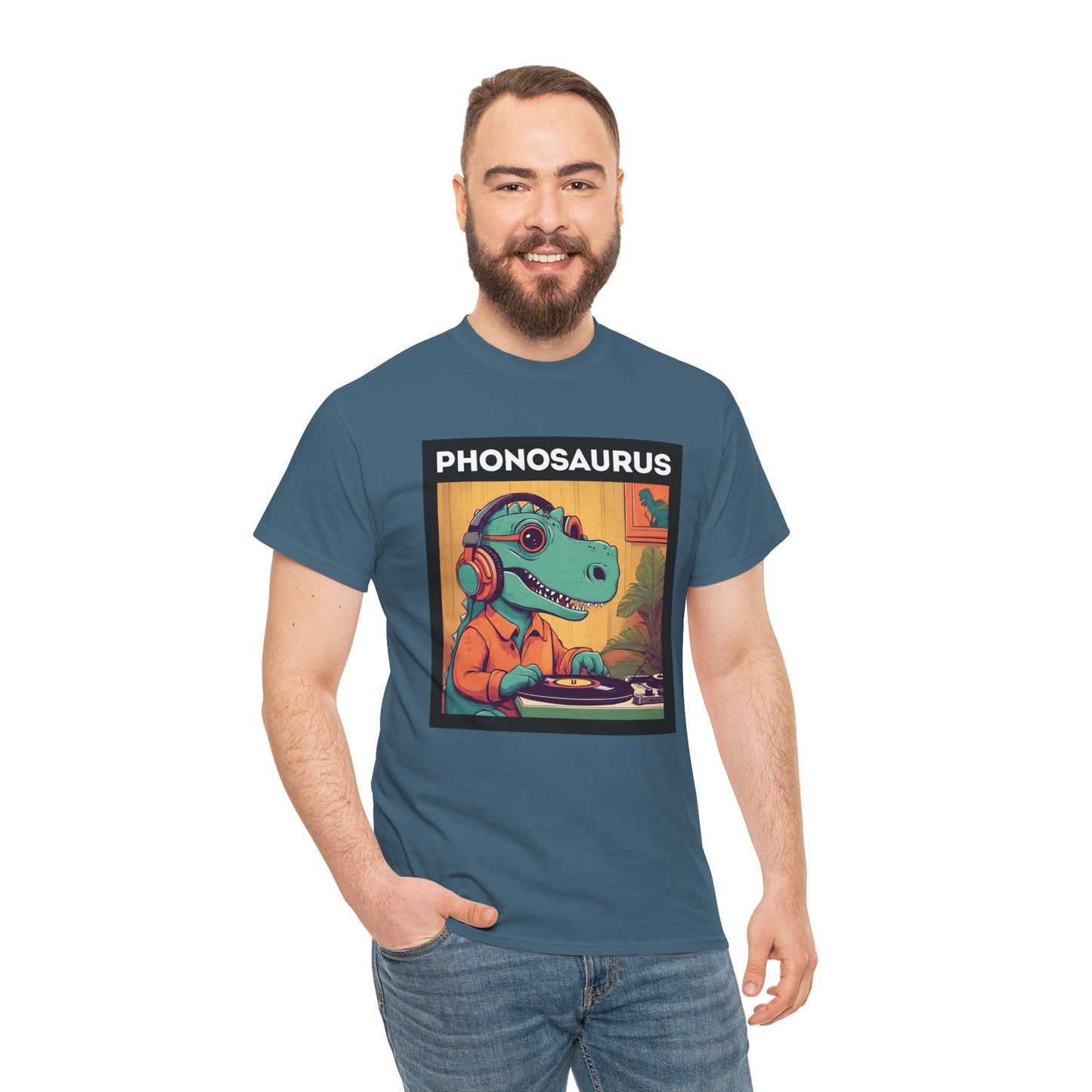 'Phonosaurus' Men's Vinyl T-Shirt