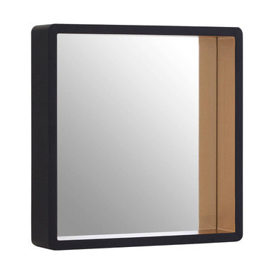 Trosa Medium Black Wall Mirror With Gold Edge