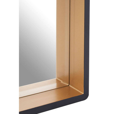 Trosa Large Black Wall Mirror With Gold Edge