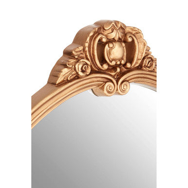 Tina Gold Finish Round Acanthus Leaf Wall Mirror