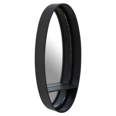 Avento Black Oval Wall Mirror
