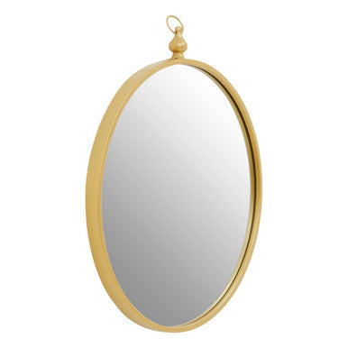 Avento Gold Finish Round Wall Mirror With Hook