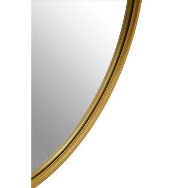 Avento Gold Finish Round Wall Mirror With Hook