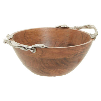 Vine  Acacia Wood Large Round Bowl
