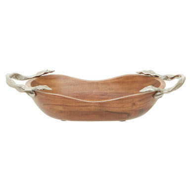 Vine Acacia Wood Large Oval Bowl