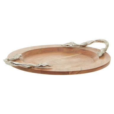 Vine Acacia Wood Small Round Tray