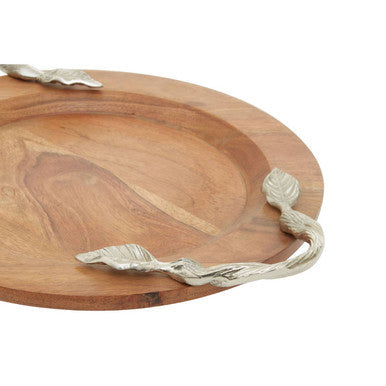 Vine Acacia Wood Small Round Tray
