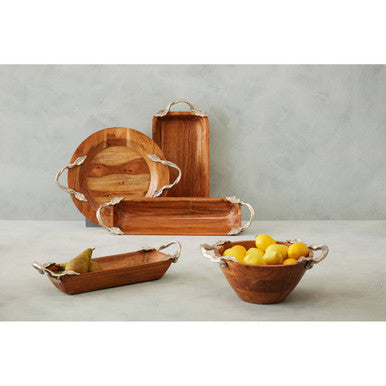 Vine Large Acacaia Wood Round Tray