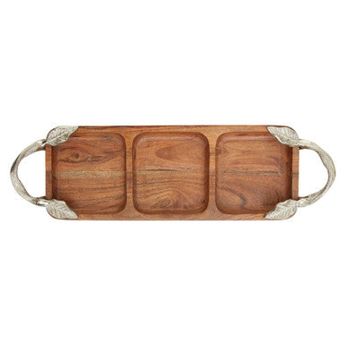 Vine  Acacia Wood 3 Section Serving Dish