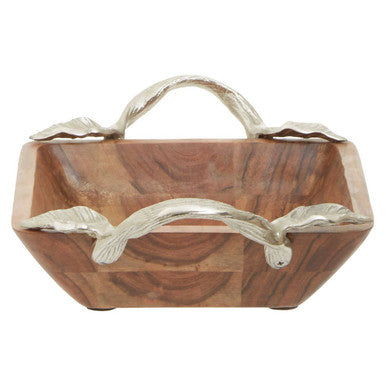 Vine Acacia Wood Square Bowl