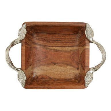 Vine Acacia Wood Square Bowl