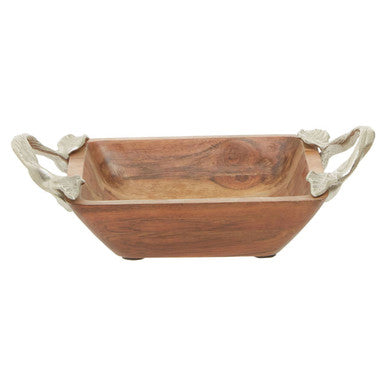 Vine Acacia Wood Square Bowl