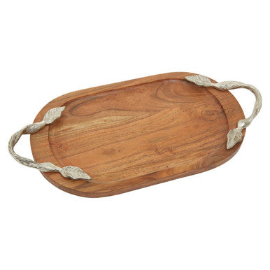 Vine Acacia Wood Oval Serving Tray