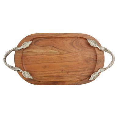 Vine Acacia Wood Oval Serving Tray