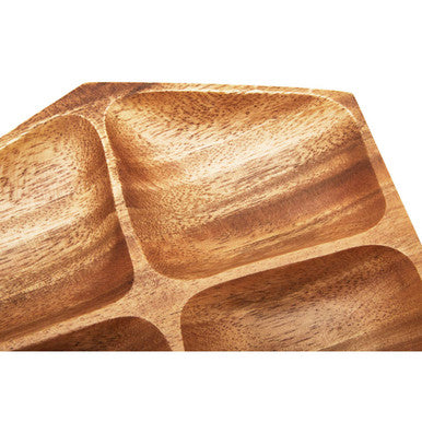 Kora Small Four Section Serving Dish In Acacia Wood