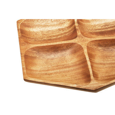 Kora Small Four Section Serving Dish In Acacia Wood