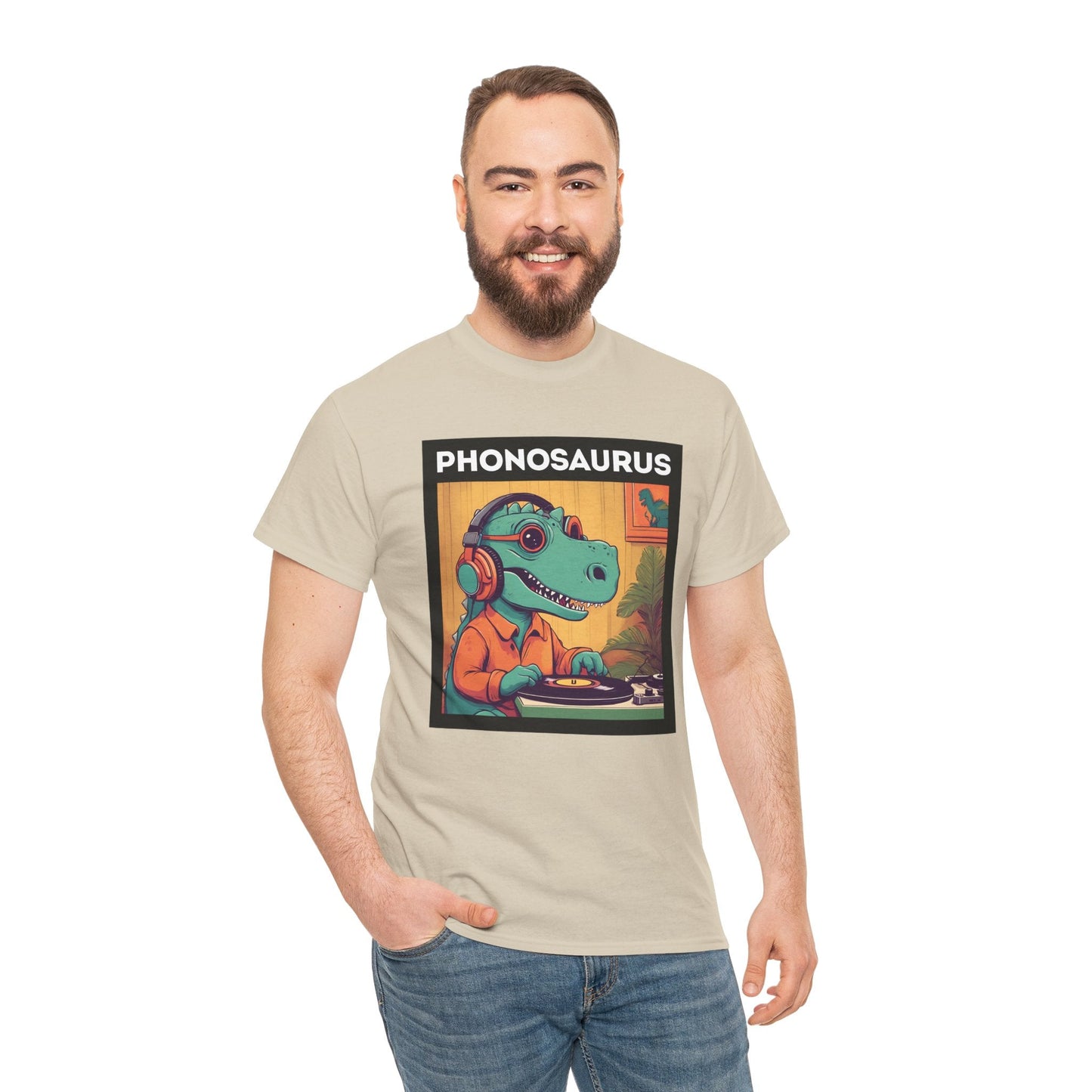'Phonosaurus' Men's Vinyl T-Shirt