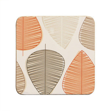 Orange Leaf Set Of Four Coasters