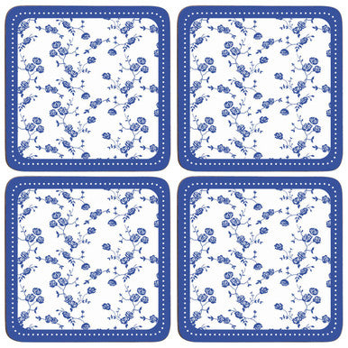 Blue Rose Set Of Four Coasters