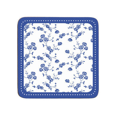 Blue Rose Set Of Four Coasters